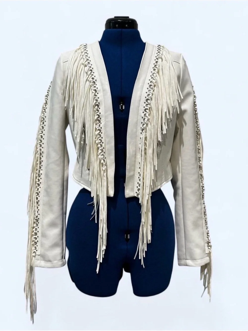Azalea Wang Olivier White Fringe Jacket Brand new with tags - Picture 1 of 6